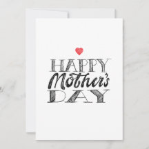 Zwart-wit Moederdag Lettering & Hart