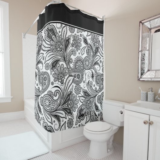 Zwart-wit moerasgordijn douchegordijn (In situ)