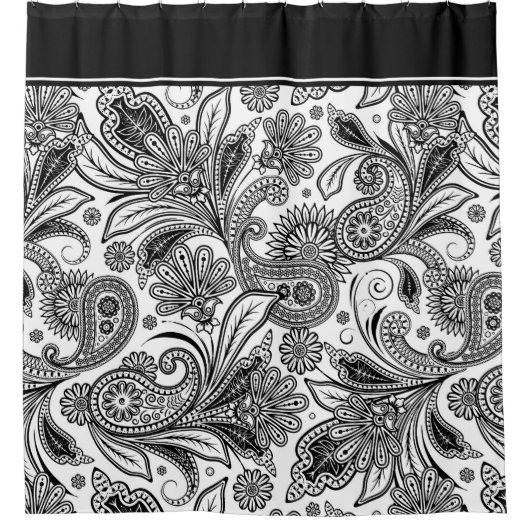 Zwart-wit moerasgordijn douchegordijn (Voorkant)