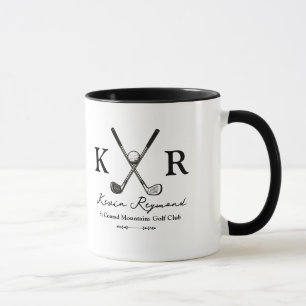 Zwart-wit Mok voor een golfer