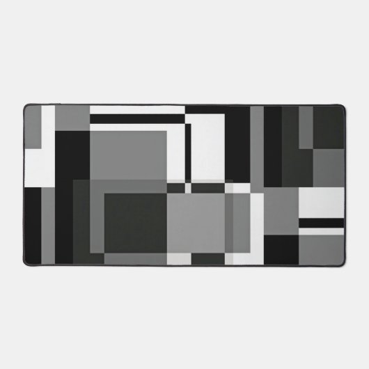 Zwart-Wit Mondriaanse Abstracte Geometrische Vorm Bureaumat (Voorkant)