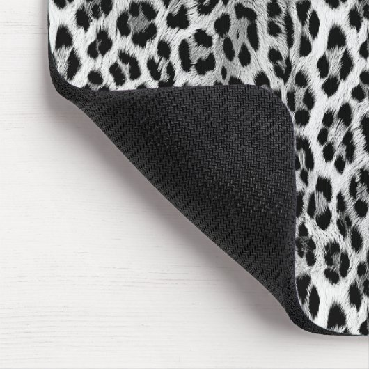 Zwart-wit monochroom, luipaard patroon muismat (Hoek)