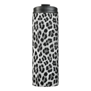 Zwart-wit monochroom, luipaard patroon thermosbeker