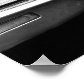 Zwart-Wit Monochroom Oude Auto Mensen Stad Poster (Hoek)