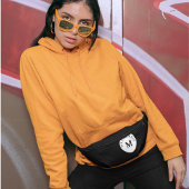 Zwart & Wit Monogram Aangepaste naam Taille Crossb Heuptasje