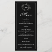 Zwart-wit monogram Crest Menu (Voorkant)