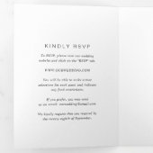 Zwart-wit monogram Elegante bruiloft Drieluik Uitnodiging (Binnenzijde eerst)