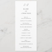 Zwart-wit monogram Elegante bruiloft Programma (Voorkant)