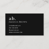 Zwart-wit monogram | Elegante Minimal Custom Visitekaartje (Achterkant)