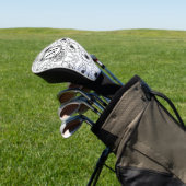 Zwart Wit Monogram Golfheadcover (Insitu)