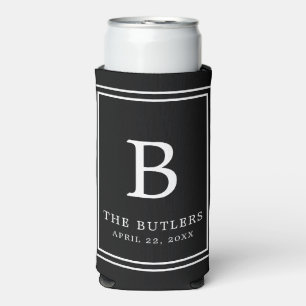 Zwart-wit Monogram Huwelijk Tall Koelbox