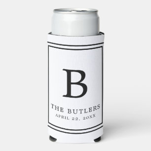 Zwart-wit Monogram Huwelijk Tall Koelbox