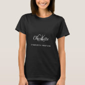 Zwart wit monogram initails naam minimalistisch t-shirt (Voorkant)