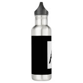 Zwart Wit Monogram Initiaal Letter Modern Plain Waterfles (Links)