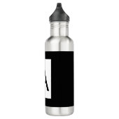 Zwart Wit Monogram Initiaal Letter Modern Plain Waterfles (Rechts)