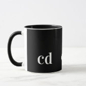 Zwart wit monogram initiaal modern aangepast mok (Links)