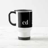 Zwart wit monogram initiaal modern aangepast reisbeker (Links)