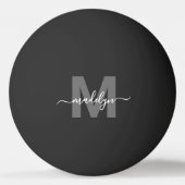 Zwart Wit Monogram Initiaal Naam Pingpongballen (Voorkant)