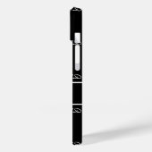 Zwart wit monogram initiaal patroonnaamscript Case-Mate iPhone case (Achterkant / Links)