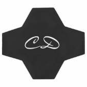 Zwart wit monogram initiaal script voetbal (Enkel)