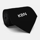 Zwart Wit Monogram Initialen Wedding Formele Bruid Stropdas (Opgerold)