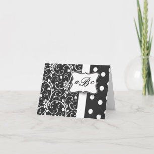 Zwart-wit monogram Kaart