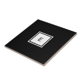 zwart-wit monogram keramische tegel tegeltje (Zijkant)