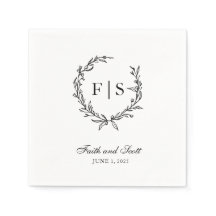 Zwart-wit monogram met afneembaar Napels