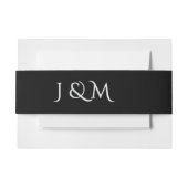 Zwart-wit monogram Minimale en chique bruiloft Uitnodigingen Wikkel (Voorkant Voorbeeld)