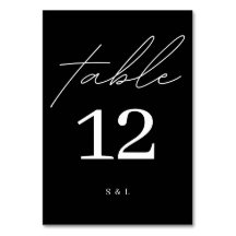 Zwart-wit Monogram Minimale Moderne Bruiloft