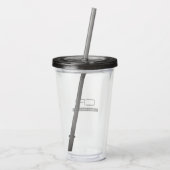 Zwart Wit Monogram Naam Modern Eenvoudig Acryl Drinkbeker (Achterkant)