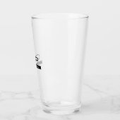 Zwart Wit Monogram Naam Modern Eenvoudig Glas (Links)