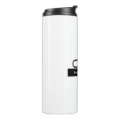 Zwart Wit Monogram Naam Modern Eenvoudig Thermosbeker (Gedraaid links)