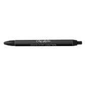 Zwart wit monogram naam script zwarte inkt pen (Voorkant)