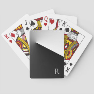 Zwart-wit monogram pokerkaarten