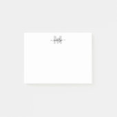 Zwart Wit Monogram Post-it® Notes (Voorkant)