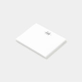 Zwart Wit Monogram Post-it® Notes (Schuin)