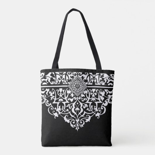 zwart-wit monogram Tas (Achterkant)