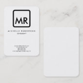 Zwart wit monogram van hoge kwaliteit Elegant Unie Visitekaartje (Voorkant / Achterkant)