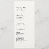 Zwart & Wit Monogram Welkom Huwelijksprogramma Programma (Voorkant)