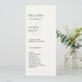 Zwart & Wit Monogram Welkom Huwelijksprogramma Programma (Staand voorkant)