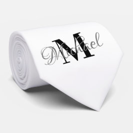 Zwart & Wit Monogramed stropdas