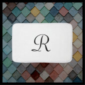 Zwart-wit Monogrammed Pluche Badmat