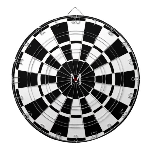 Zwart & Wit Monogrammeermerk Dartbord (Voorkant)