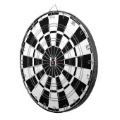 Zwart & Wit Monogrammeermerk Dartbord (Voorkant Rechts)