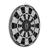 Zwart & Wit Monogrammeermerk Dartbord (Voorkant Links)