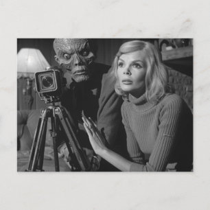 Zwart-wit Monster Film Briefkaart