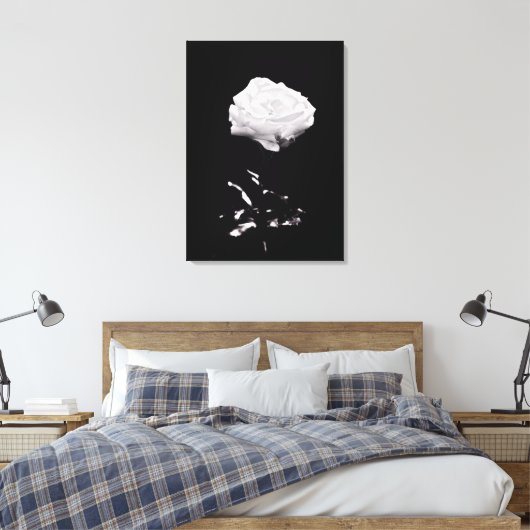 Zwart-wit mooi Roos close-up Canvas Afdruk (Insitu (Slaapkamer))
