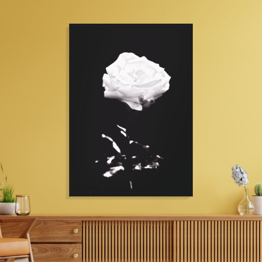 Zwart-wit mooi Roos close-up Canvas Afdruk (Insitu (Woonkamer))