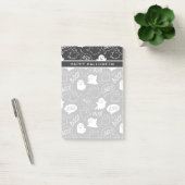 Zwart-wit Mopje Halloween Patroon Post-it® Notes (Kantoor)